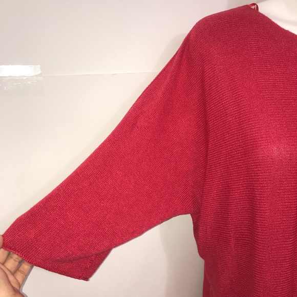 Isabella D. Ruby Red Sparkle Modal Long Sleeve Top - Picture 5 of 11